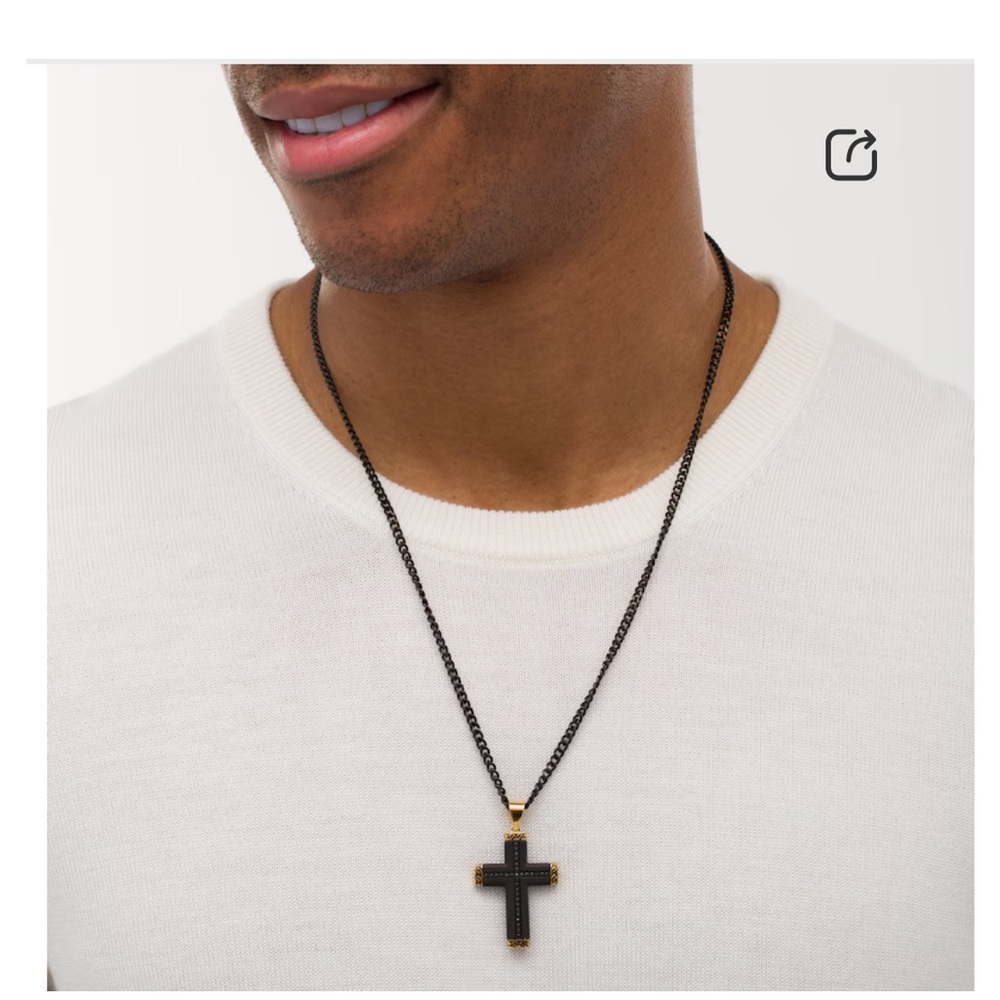 Zales | Men’s Cross Pendant Necklace - Picture 5 of 5